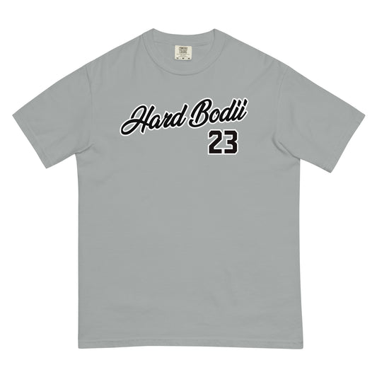 Hard Bodii Number 23 Legends Men’s T-Shirt in Granite - Front View