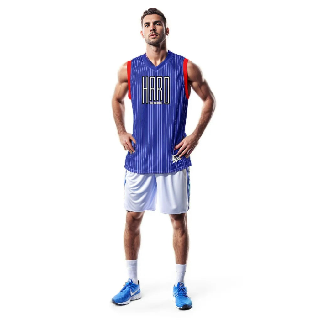Hard Bodii Basketball Streak Blue Jersey